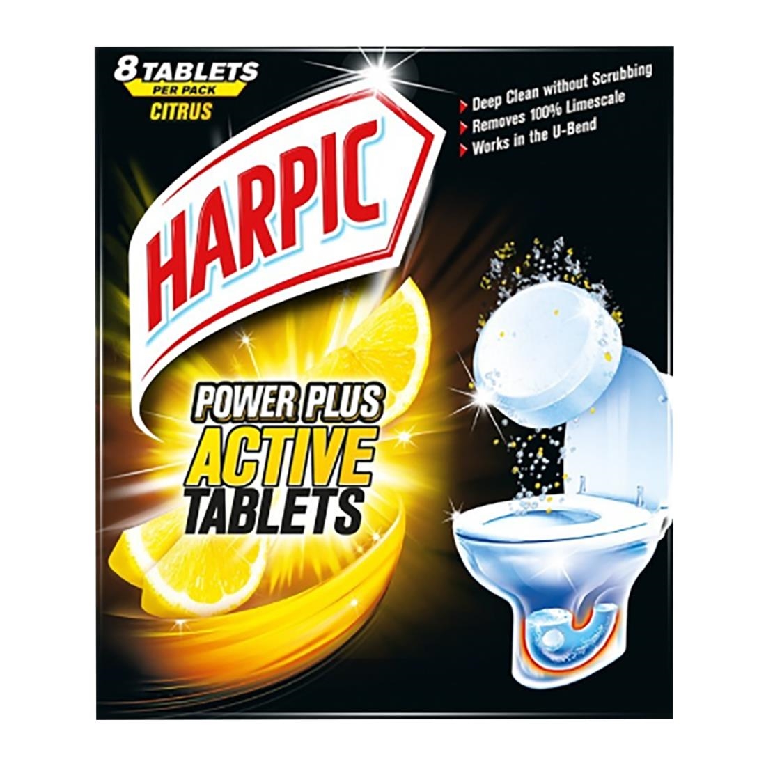 Harpic Power Plus Citrus Toilet Cleaning Tablets Citrus 8 Pack