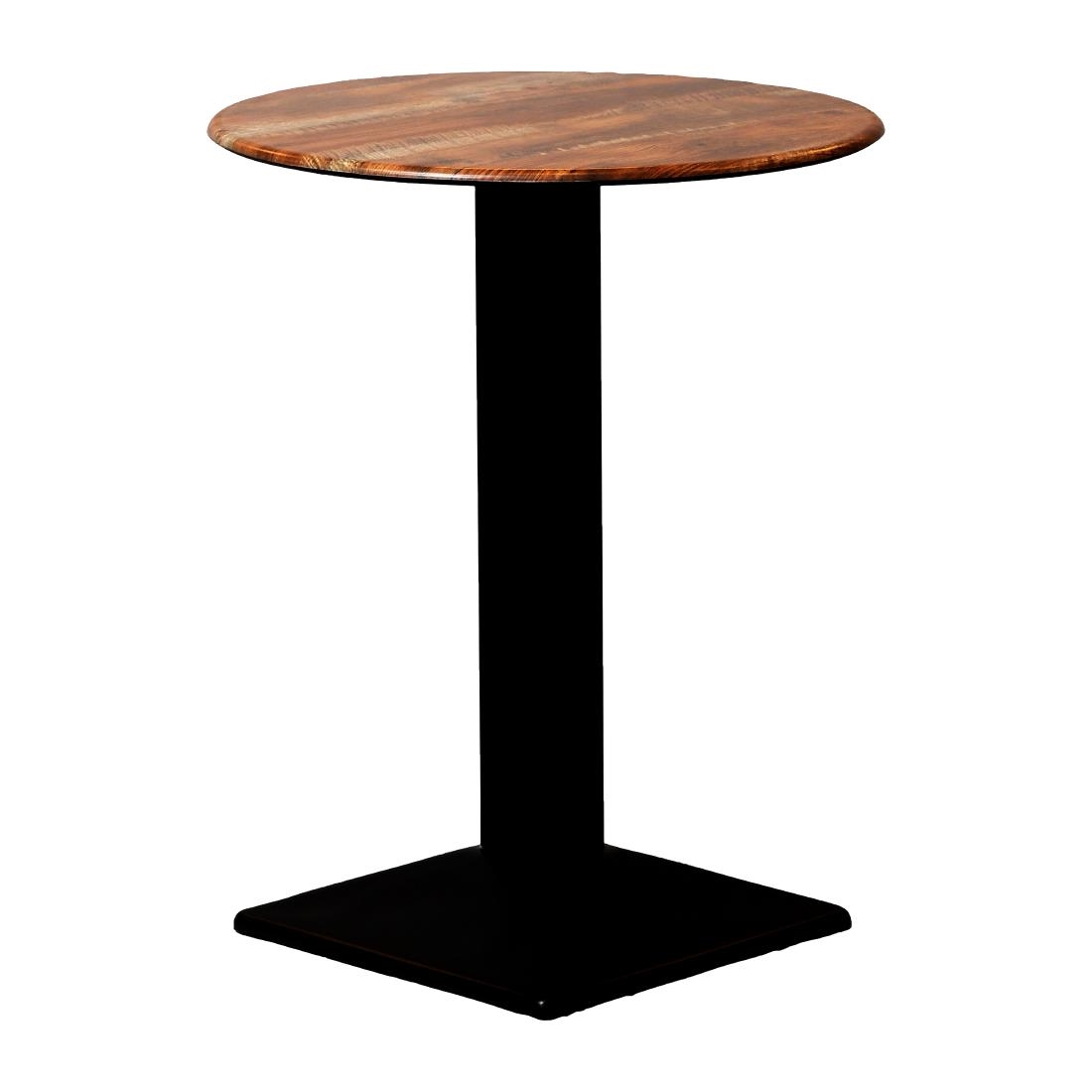 Turin Metal Base Round Poseur Table With Laminate Top Planked Oak Mm