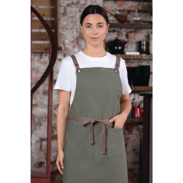 Southside Cotton Canvas Bib Apron Khaki - Image 7