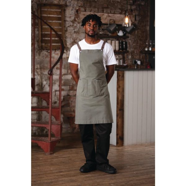 Southside Cotton Canvas Bib Apron Khaki - Image 11