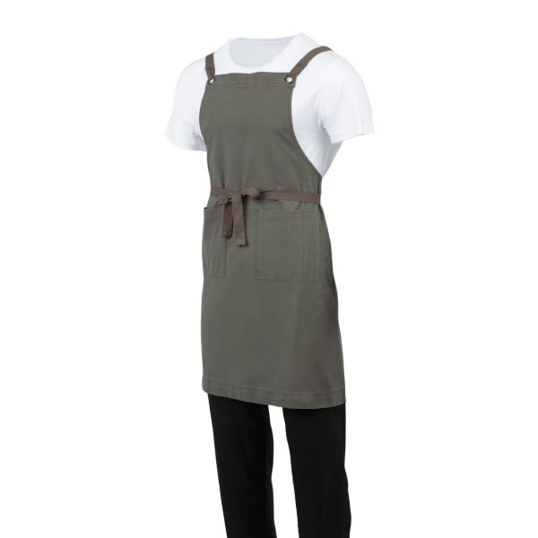 Southside Cotton Canvas Bib Apron Khaki - Image 12