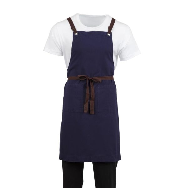 Southside Cotton Canvas Bib Apron Navy - Image 2