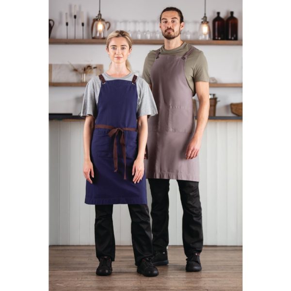 Southside Cotton Canvas Bib Apron Navy - Image 3