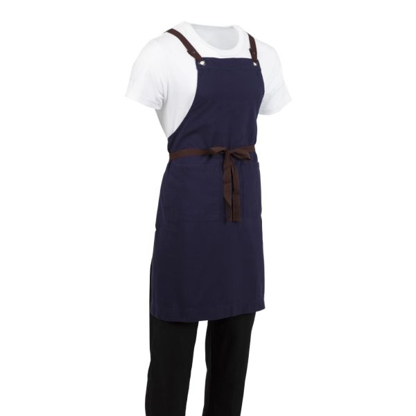 Southside Cotton Canvas Bib Apron Navy - Image 6