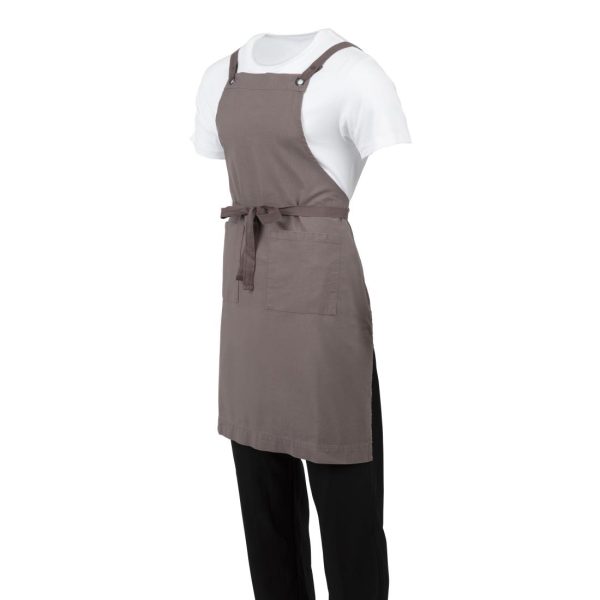 Southside Cotton Canvas Bib Apron Washed Grey - Image 8