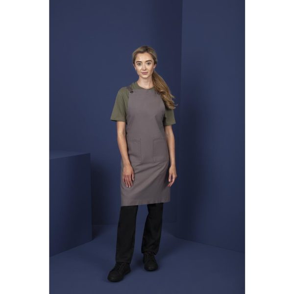 Southside Cotton Canvas Bib Apron Washed Grey - Image 9
