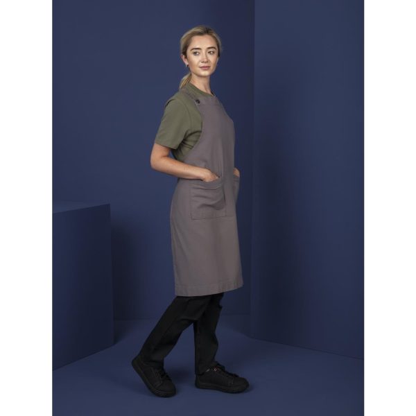 Southside Cotton Canvas Bib Apron Washed Grey - Image 10