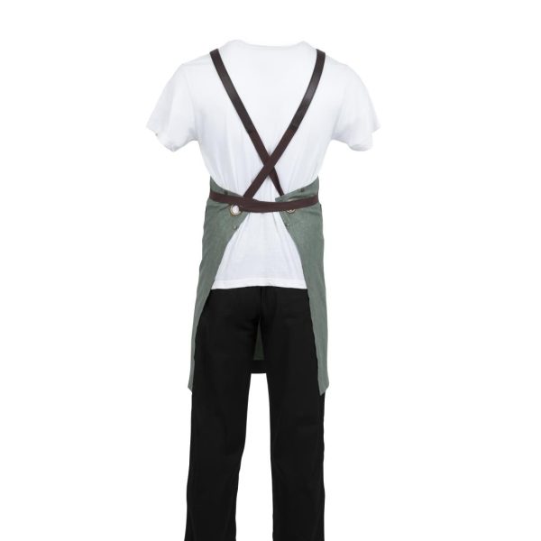 Southside Linen Blend Bib Apron Forest Green - Image 3