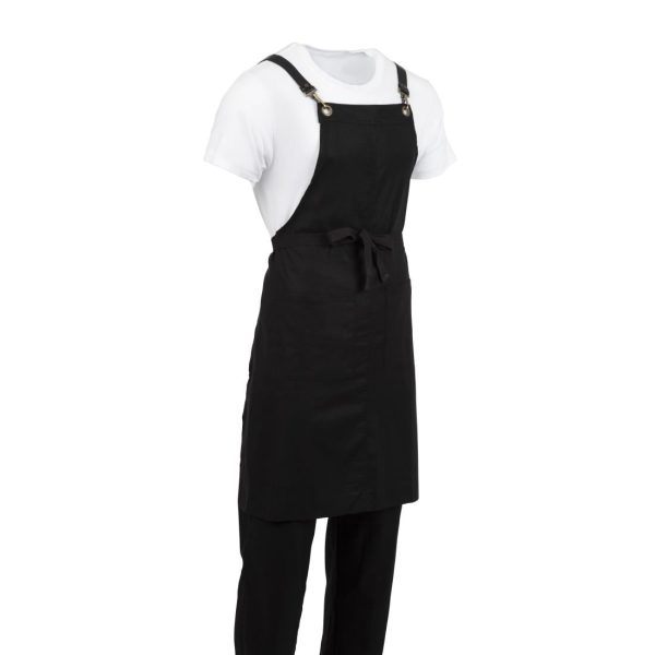 Southside Linen Blend Bib Apron Black - Image 7