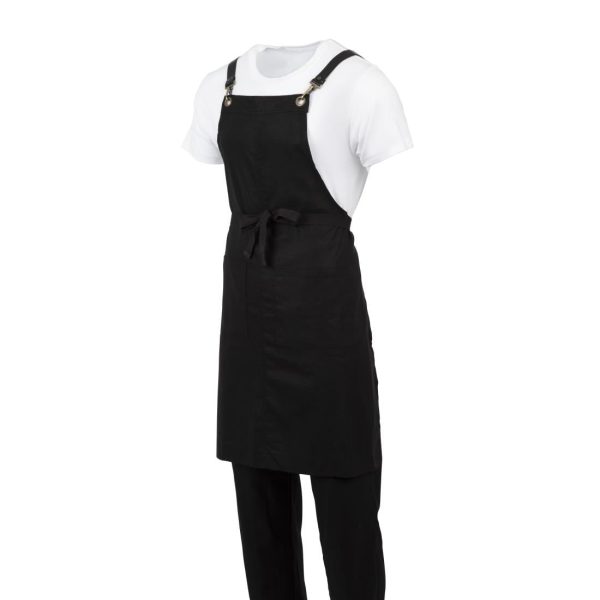 Southside Linen Blend Bib Apron Black - Image 10