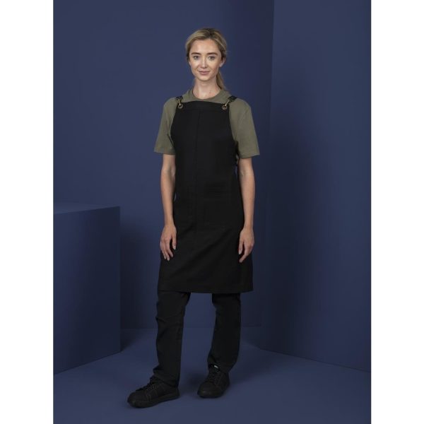 Southside Linen Blend Bib Apron Black - Image 11