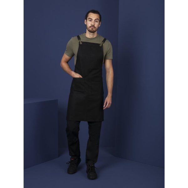 Southside Linen Blend Bib Apron Black - Image 13