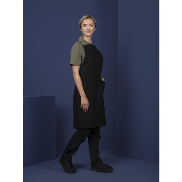 Southside Linen Blend Bib Apron Black - Image 12