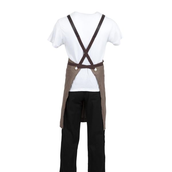 Southside Linen Blend Bib Apron Chocolate - Image 3