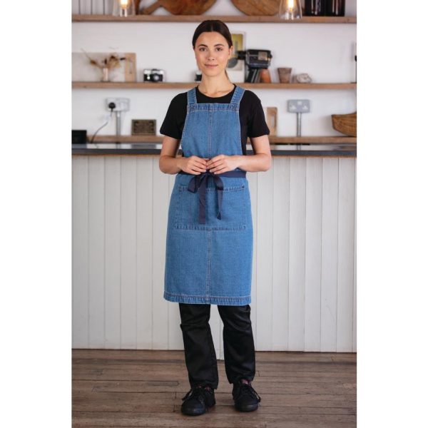 Southside Denim Bib Apron Light Blue - Image 9