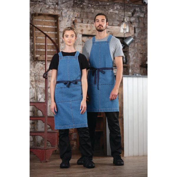 Southside Denim Bib Apron Light Blue - Image 11