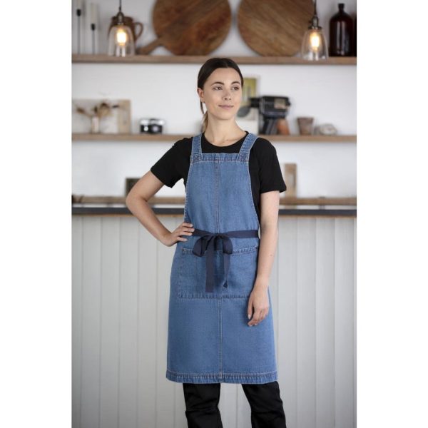 Southside Denim Bib Apron Light Blue - Image 12