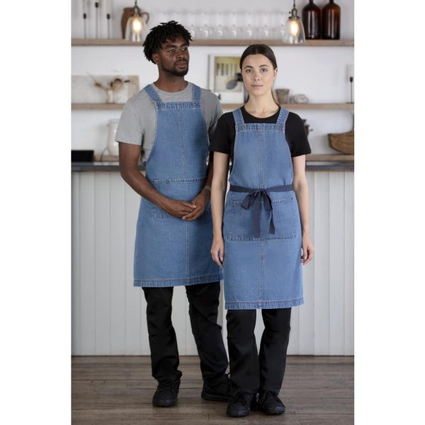 Southside Denim Bib Apron Light Blue - Image 13