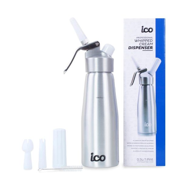 ICO Aluminium Whipped Cream Dispenser Silver 500ml - Image 4