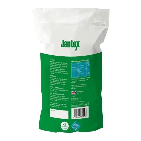 Jantex Green Surface Sanitiser Wipes Refill Pack 200mm (Pack of 200) - Image 3