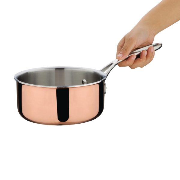 Vogue Induction Tri Wall Copper Saucepan 160mm - Image 2