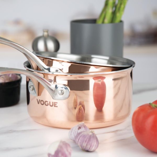 Vogue Induction Tri Wall Copper Saucepan 160mm - Image 6