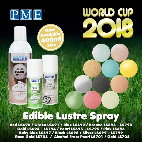 PME Edible Lustre Spray Silver 400ml - Image 17