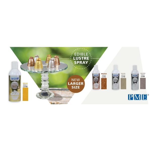 PME Edible Lustre Spray Pearl 400ml - Image 5