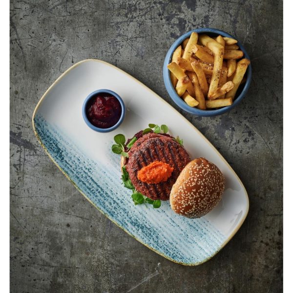 Churchill Homespun Accents Aquamarine Oblong Plates 352X187mm (Pack of 6) - Image 2