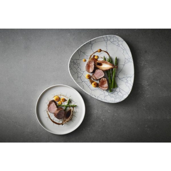 Churchill Studio Prints Kintsugi Pearl Lotus Plates Grey 228mm (Pack of 12) - Image 2