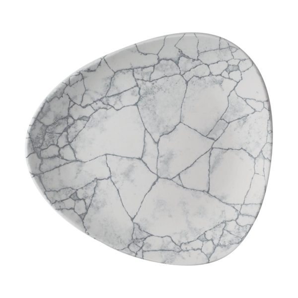 Churchill Studio Prints Kintsugi Pearl Lotus Plates Grey 254mm (Pack of 12)