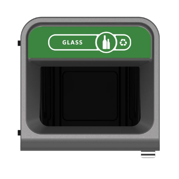 Rubbermaid Configure Recycling Bin with Glass Recycling Label Green 87Ltr - Image 2