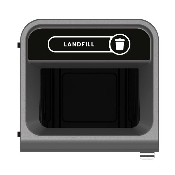 Rubbermaid Configure Recycling Bin with Landfill Label Black 87Ltr - Image 2