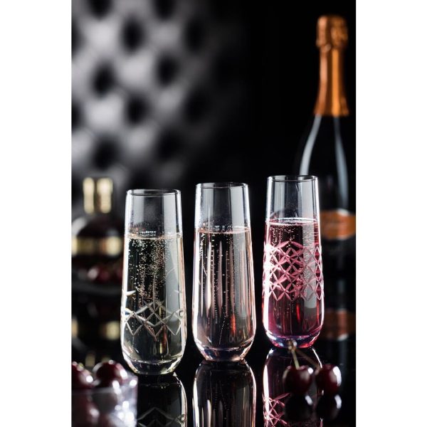 Utopia Raffles Diamond Champagne Glasses 300ml (Pack of 6) - Image 2