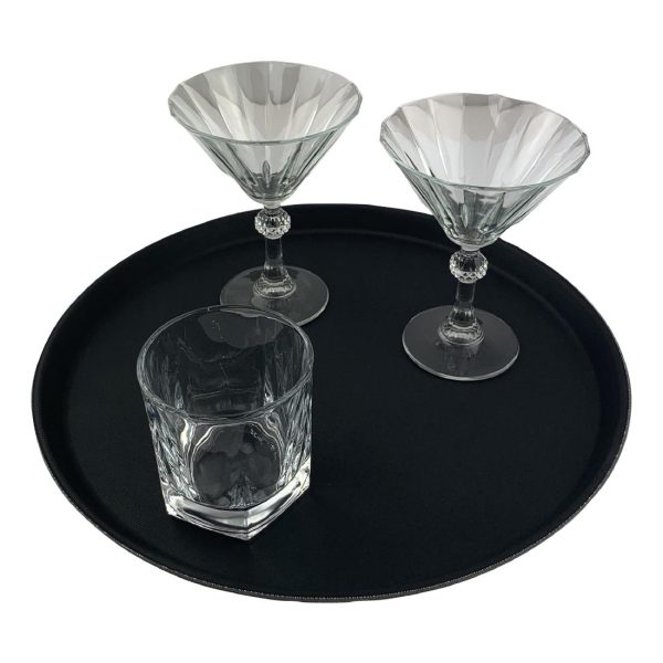 Beaumont Non-Slip Round Tray Black 355mm - Image 2