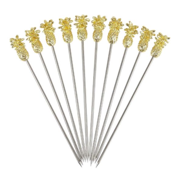 Beaumont Pineapple Garnish Pick Gold Plated (Pack of 10) - Image 4