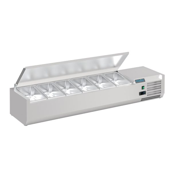 Polar G-Series Countertop Prep Fridge with Lid 6x 1/4GN - Image 2