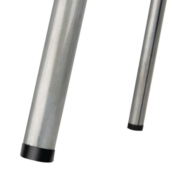 Bolero Galvanised Steel Low Stools with Wooden Seatpad (Pack of 4) - Image 4