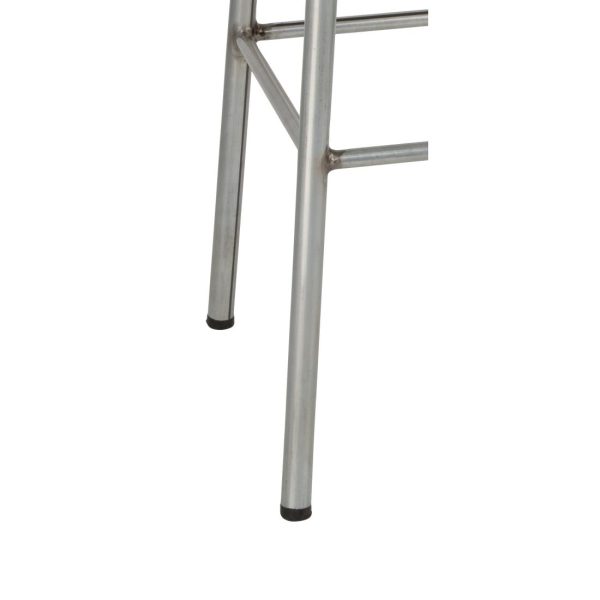 Bolero Galvanised Steel High Stools with Wooden Seatpad (Pack of 4) - Image 4