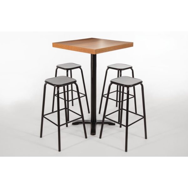Bolero Cantina High Stools with Wooden Seat Pad Black (Pack of 4) - Image 6