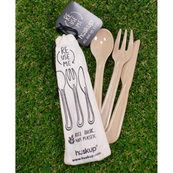 Reusable Rice Husk Cutlery Set - Image 5