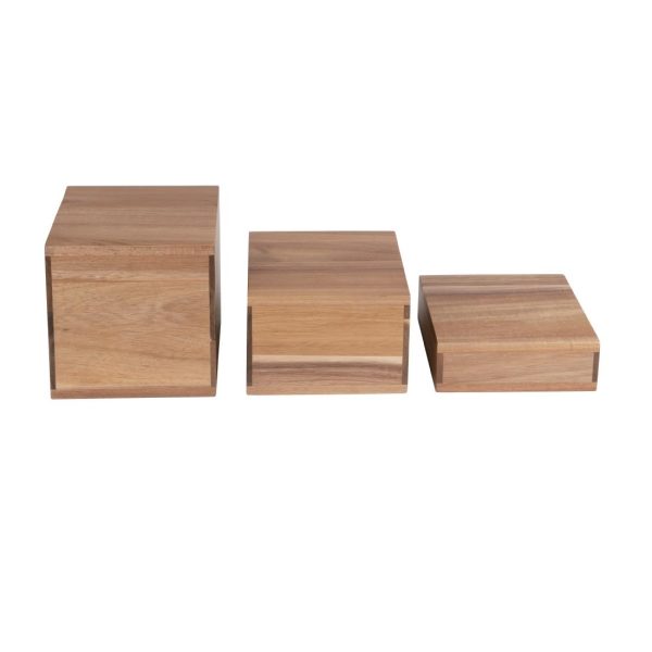 Olympia Acacia Riser Blocks 50/100/150(H)mm (Set of 3) - Image 3