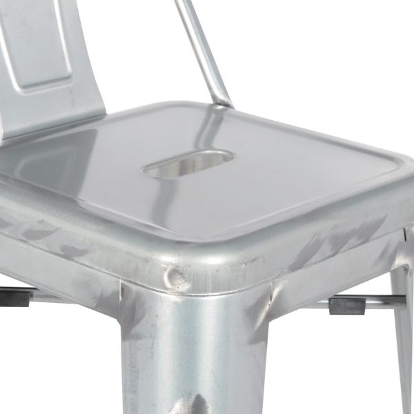 Bolero Bistro Galvanised Steel High Stool with Backrest (Pack of 4) - Image 7