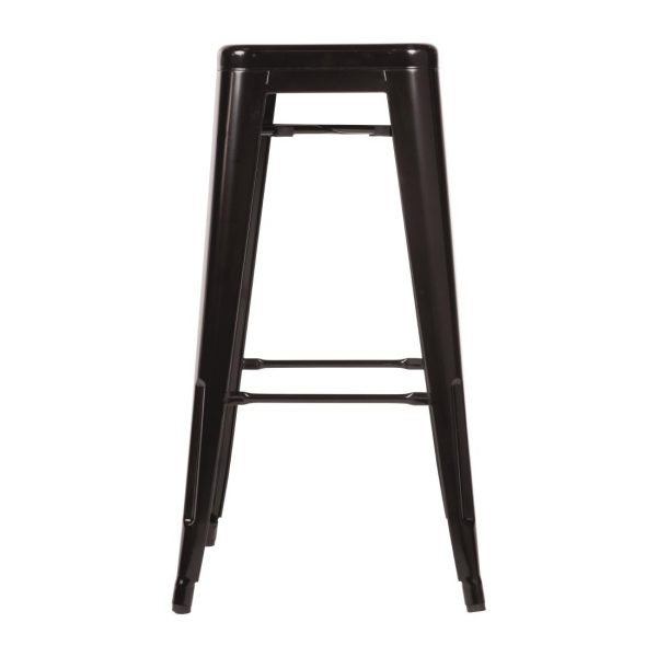 Bolero Bistro Steel High Stool Black (Pack of 4) - Image 3