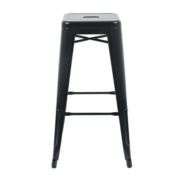 Bolero Bistro Steel High Stool Black (Pack of 4) - Image 4