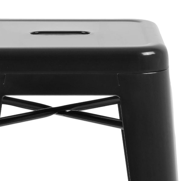 Bolero Bistro Steel High Stool Black (Pack of 4) - Image 5