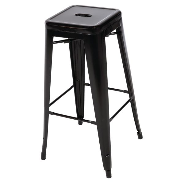 Bolero Bistro Steel High Stool Black (Pack of 4) - Image 6