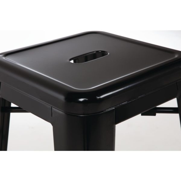 Bolero Bistro Steel High Stool Black (Pack of 4) - Image 9