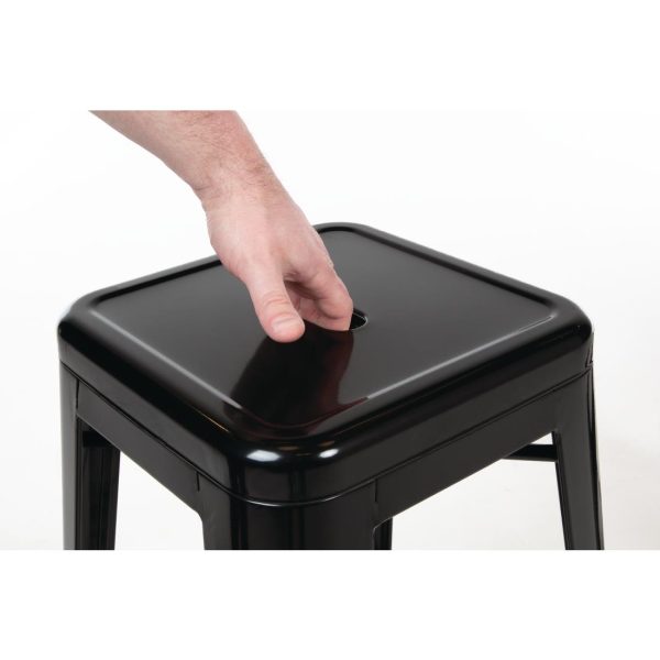 Bolero Bistro Steel High Stool Black (Pack of 4) - Image 11