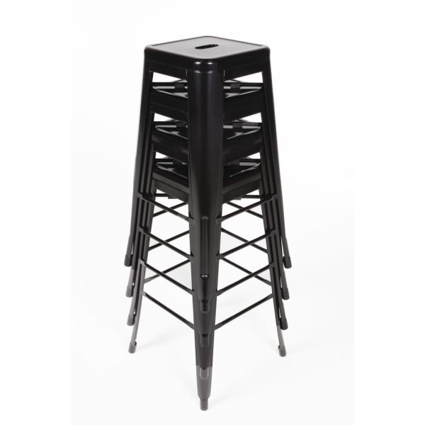 Bolero Bistro Steel High Stool Black (Pack of 4) - Image 12